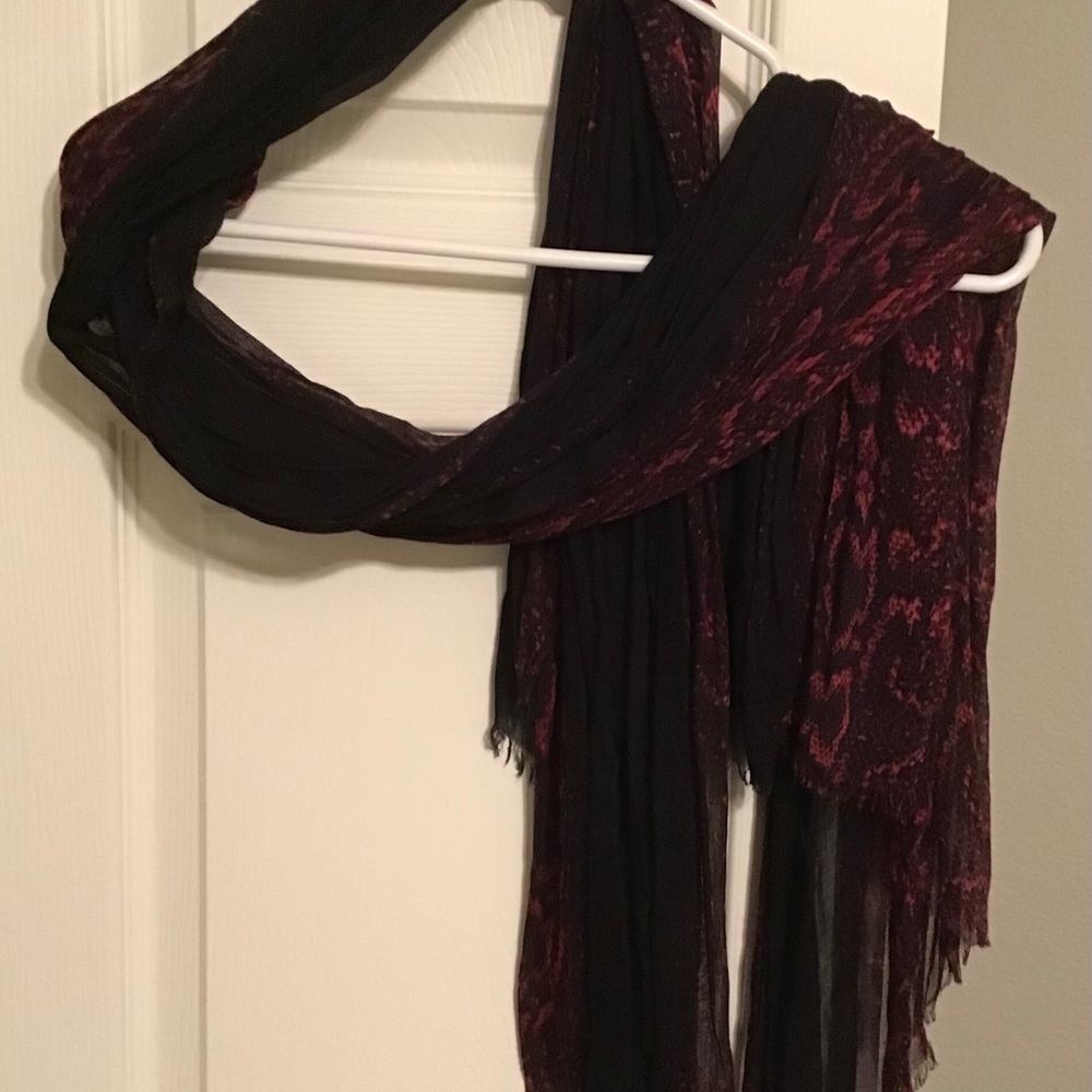 Cranberry Snake Print Scarf
